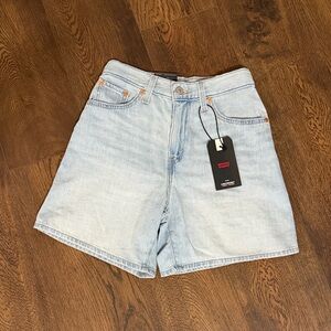 Levi's Light Blue High-Rise Denim Shorts